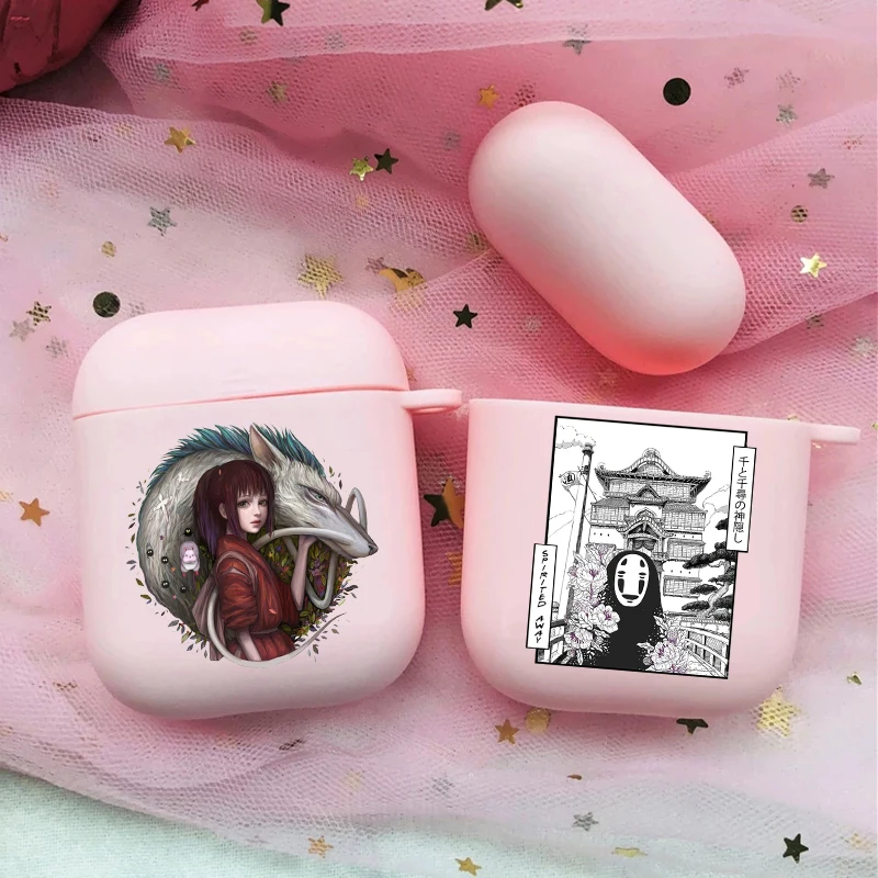 

Totoro Spirited Away Miyazaki Anime Soft silicone TPU Case For AirPods Pro 2 1 2 3 Pink Wireless Bluetooth Earphone Box Cover