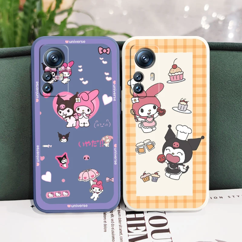 

Sanrio My Melody Kulomi Cute Liquid Rope Phone Case For Xiaomi Mi 12S 12X 12T 12 11i 11T 11 10 10S 10T Pro Lite Ultra 5G Cover