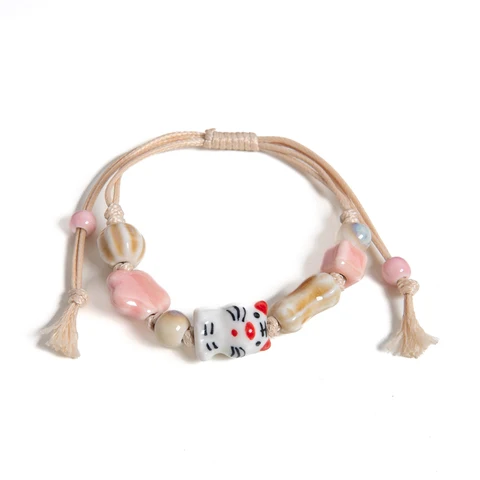Midofare Многоцветный керамический браслет Lucky Cat