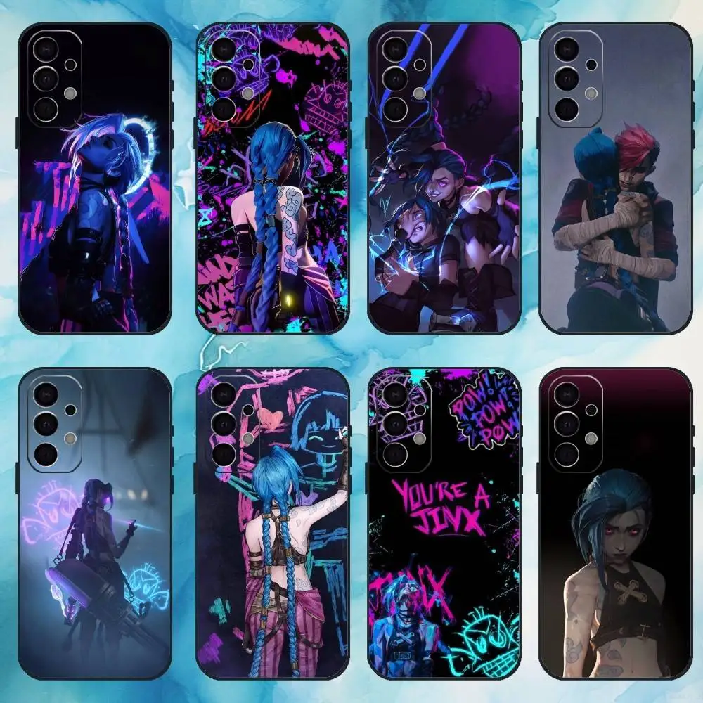 Фото Чехол для телефона L-League of Legends L-LOL Jinx для Samsung Galaxy A73, A72, A71, A70, A53, A52, A51, мягкий черный чехол Inthers №1