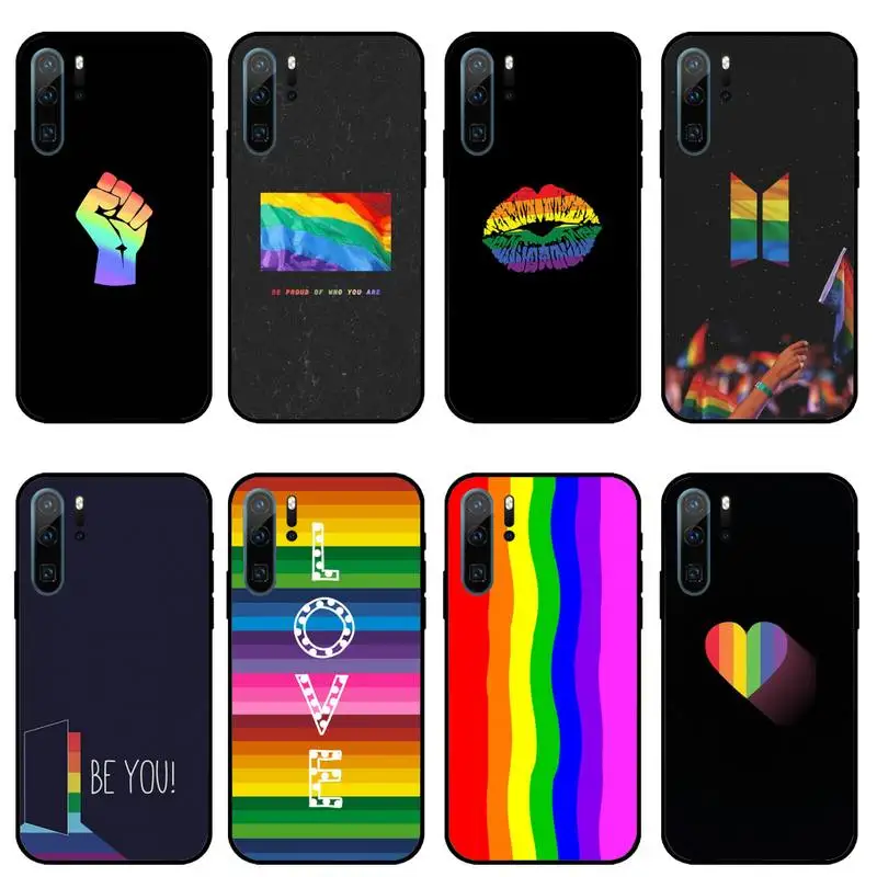 

Rainbow Gay LGBT colorful pattern Phone Case For Huawei honor Mate 10 20 30 40 i 9 8 pro x Lite P smart 2019 Y5 2018 nova 5t