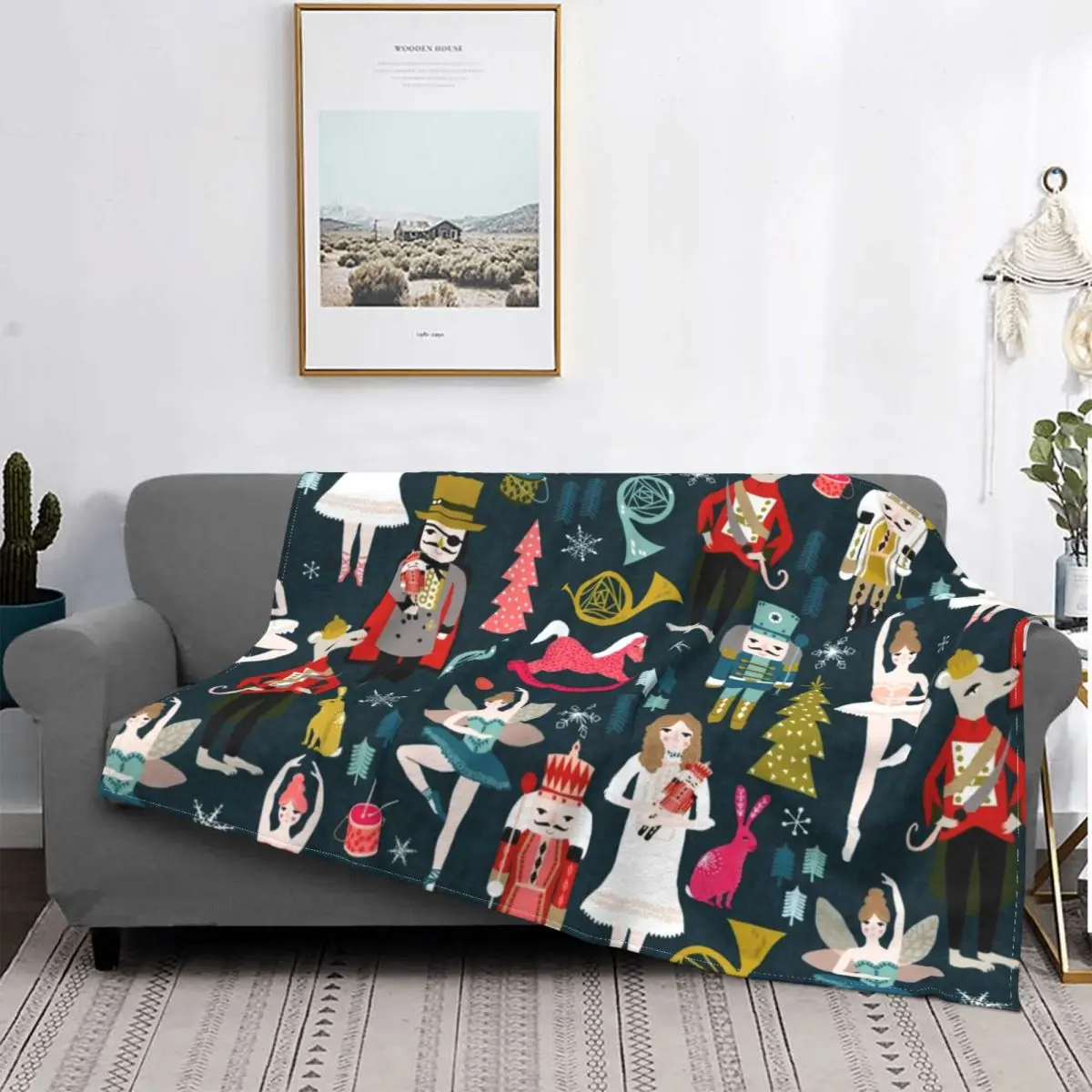 

Nutcracker Ballet Blanket Dance Ballerina Bedspread Ultra Soft Warm Quilt Sofa Bed Plush Bedroom Travel Fluffy