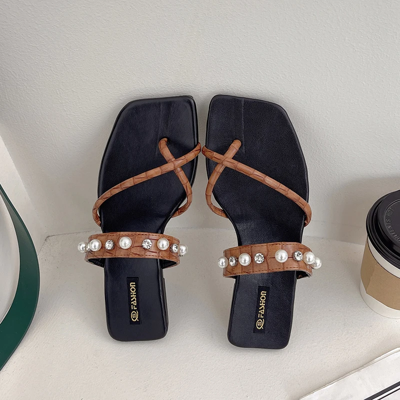 

Женские тапочки Новинка 2022 повседневная женская обувь на низком каблуке модная женская обувь