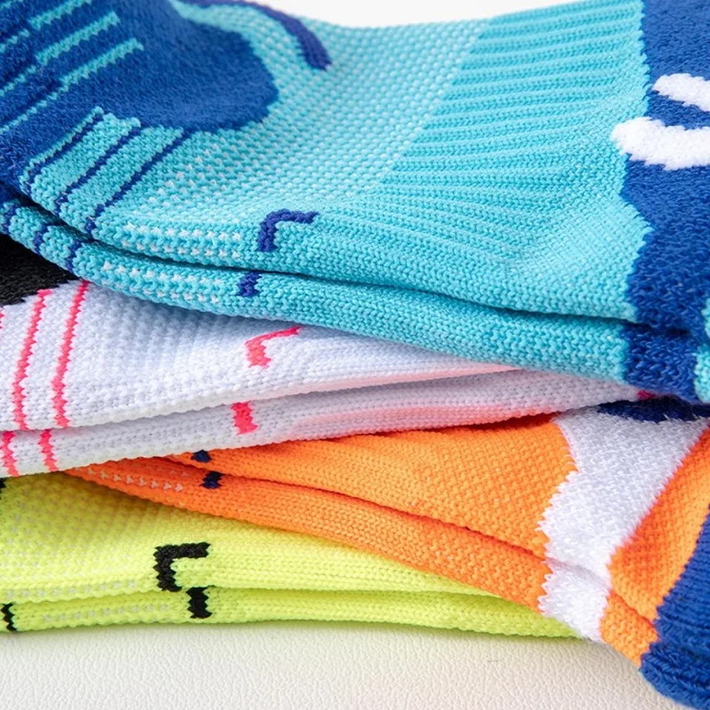 4 Pairs Sports Running Socks Men Women Towel Thick Mesh Casual Breathable Anti-slip Short Tube Socks Sweat-Absorbent Ankle Socks