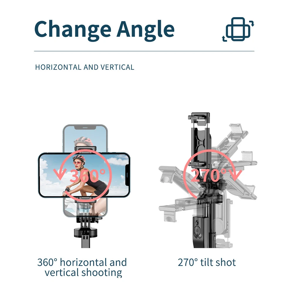 

Держатель для телефона из алюминиевого сплава, Выдвижной Штатив для телефона, подставка с поворотом на 360 градусов, Bluetooth-Совместимый Беспро...