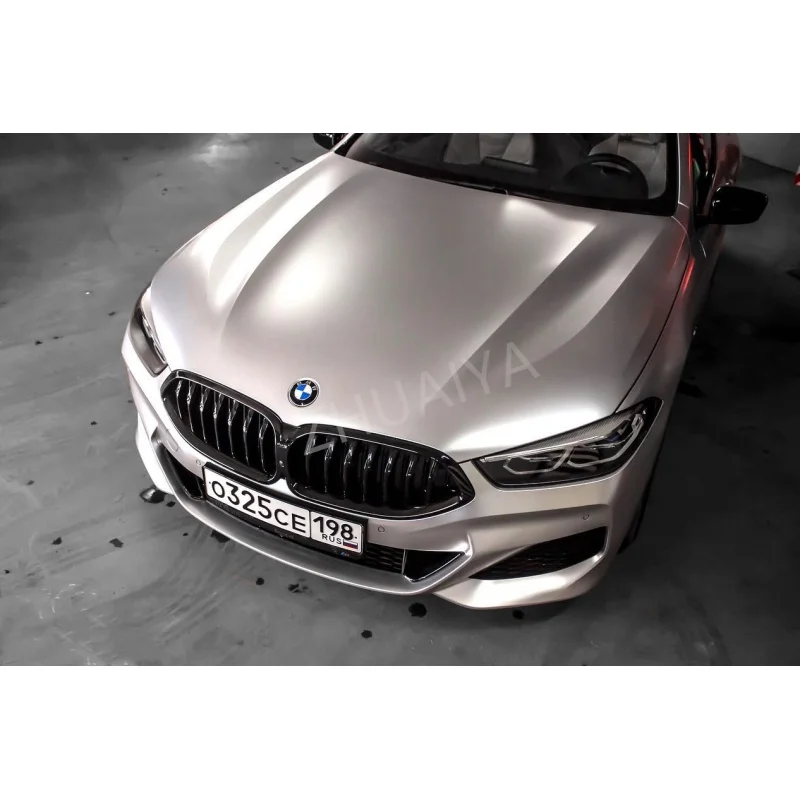 Высококачественная атласная Серебристая виниловая пленка призрака для