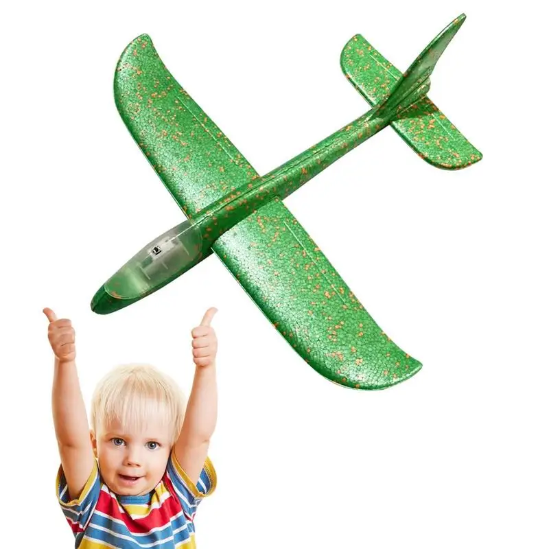 

Airplane Toy 1PCS 47cm Length Airplane Glider With Light Large Hand Throw Flight Glider Aircraft Toy For Kids