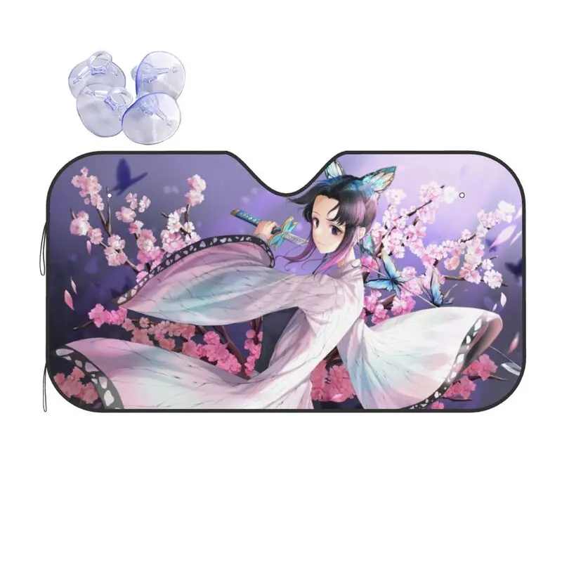 

Ghost Slayer Anime Car Sunshade Cartoon Animation Car Sunscreen UV Protection Auto Parts Decorative Sunshade