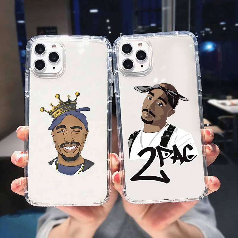 Tupac 2PAG хип-хоп Swag Прозрачный чехол для телефона iPhone 14 13 12 11 Pro Max Mini SE3 7 8 Plus X XS MAX XR