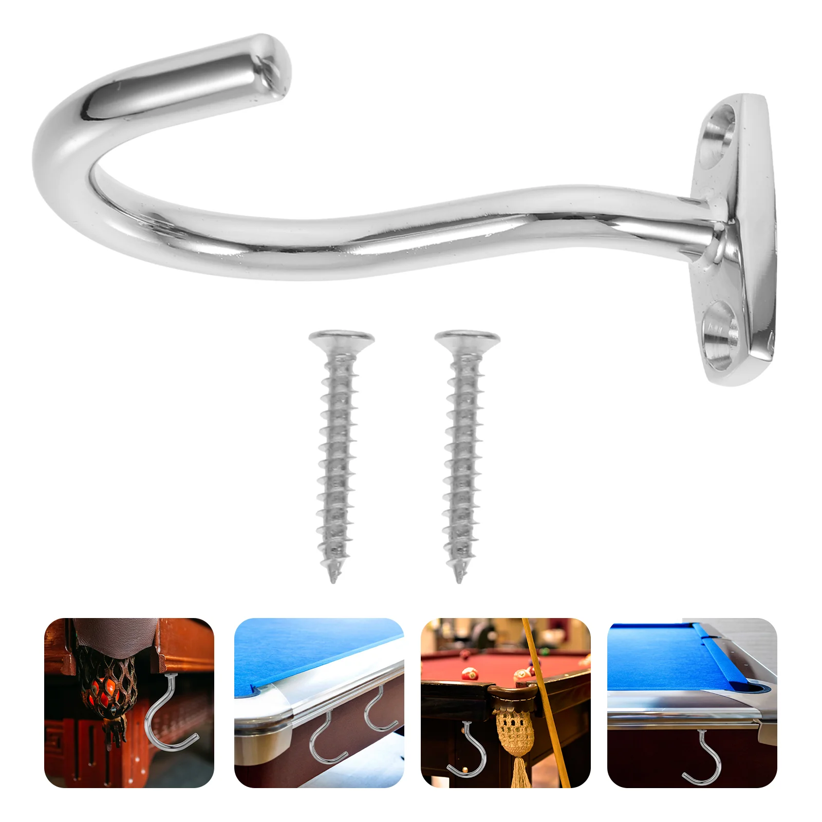 

Hook Billiard Pool Snooker Table Cue Holder Rack Bridge Stick Hooks Brass Resistant Wear Replaceable Side Rail Screws Racks