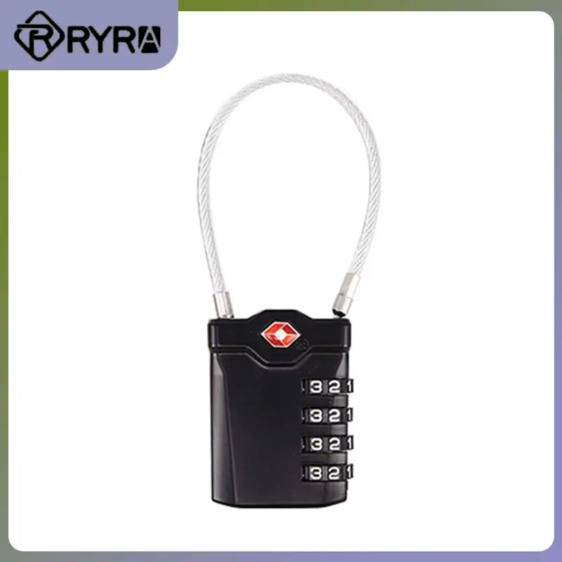 

4mm High Quality Security Lock Portable Tsa Padlock Zinc Alloy Luggage Lock For Suitcase Luggage Bag Suit Black Resettable