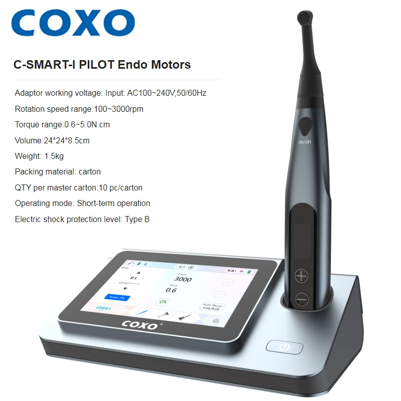Стоматологический эндомотор COXO C Smart-i Pilot с апекслокатором, беспроводной, Bluetooth, для эндодонтии, с функцией реципрокации, стоматологическое оборудование для лечения корневых каналов (art.: 3920db0bf2345) - 3920db0bf2345