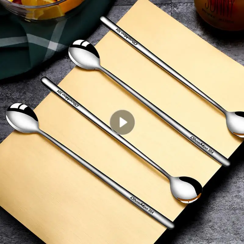 

1PC Long-Handle Spoon Stainless Steel Ice Cream Tea Coffee Dessert Spoon Picnic Kitchen Accessories Bar Tools Spoons Flatware