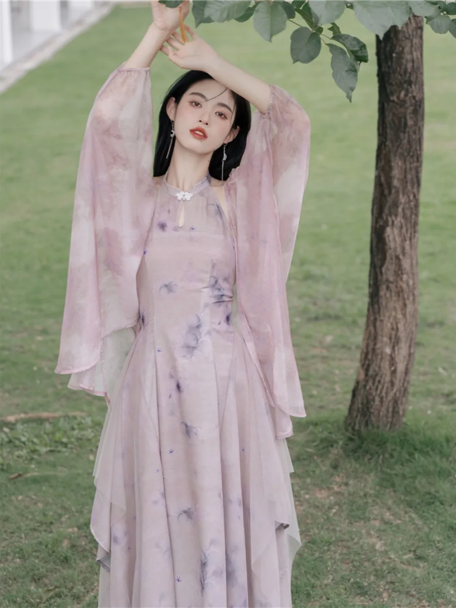 Женское платье без рукавов Элегантное повседневное платье-Ципао в стиле ретро