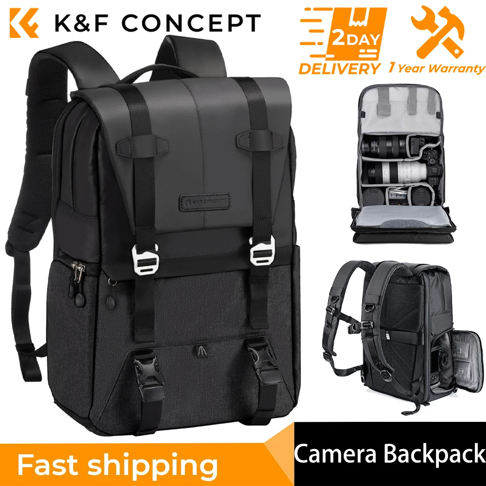 Рюкзак K &amp F для камеры эргономичный дорожный рюкзак с дождевиком и штативом