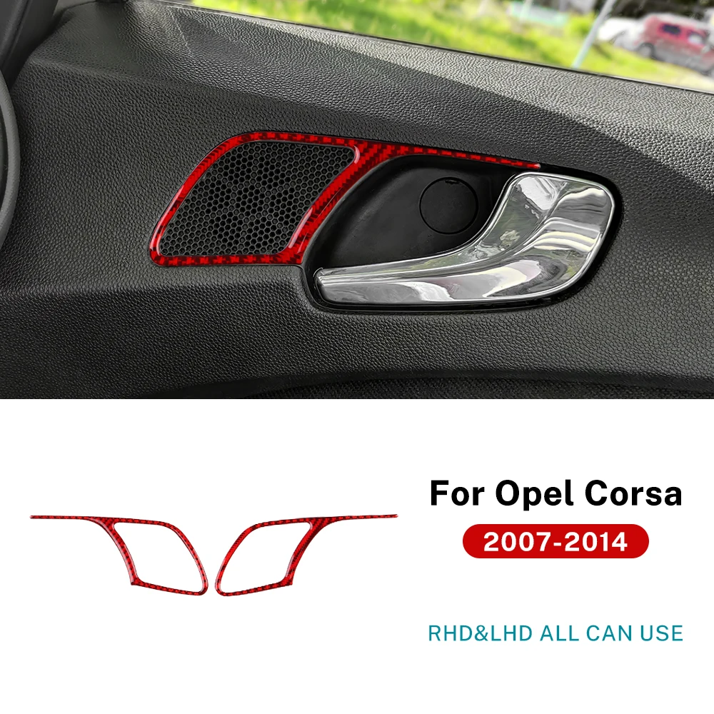 

Настоящее мягкое углеродное волокно для Opel Corsa D 2007 2008 2009 2010 2011 2012 2013 2014 Автомобильная дверная ручка Аудио рамка Наклейка LHD RHD