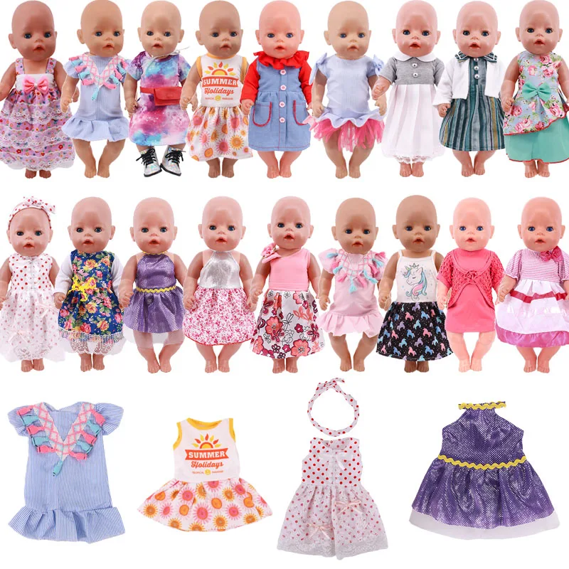 

18 стилей на выбор, модное платье для 43 см, Одежда для кукол новорожденных, 17 дюймов, аксессуары для кукол новорожденных, Рождественский подарок