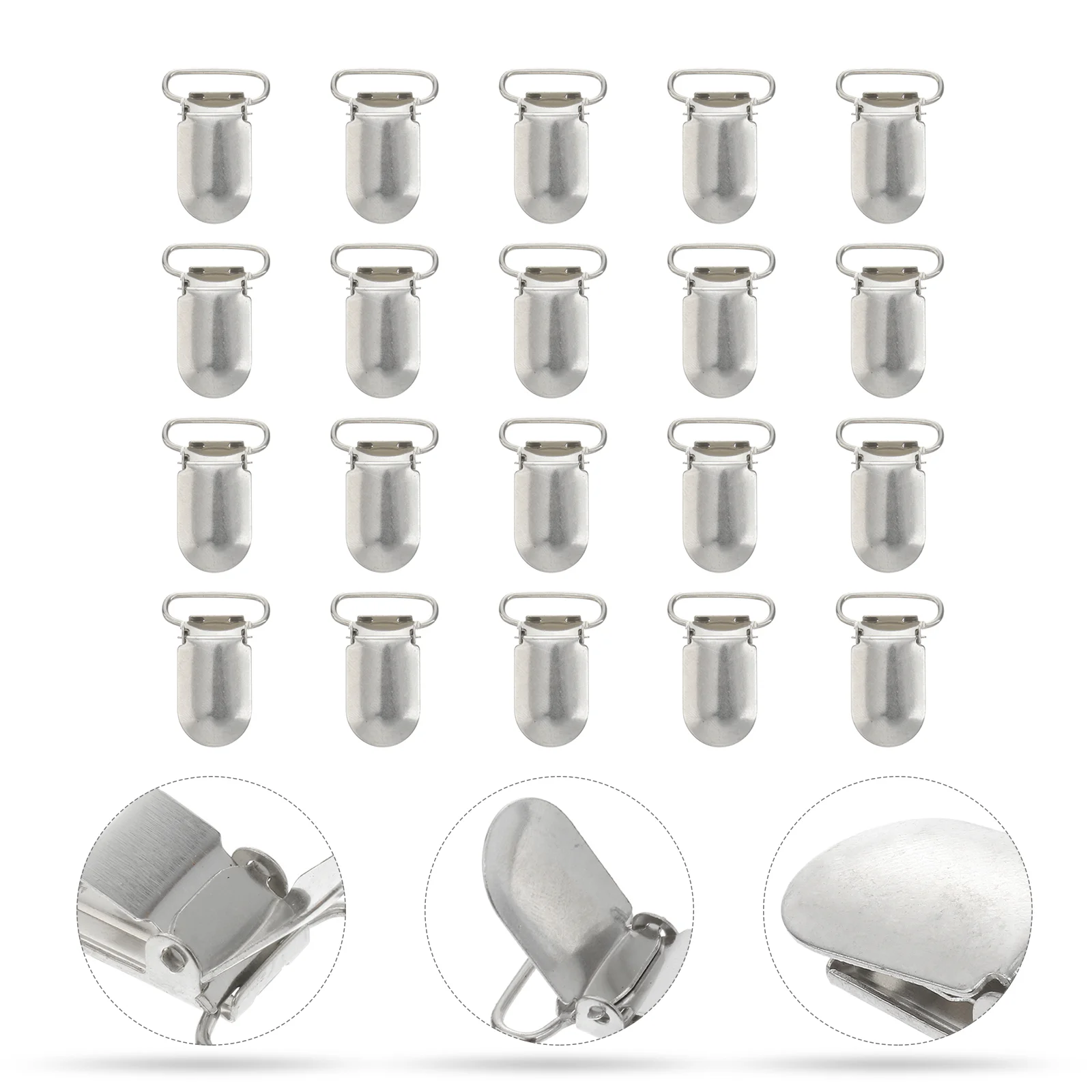 

20pcs Pacifier Suspender Clips Metal Hanging Neck Braces Trousers Strap Pants Suspenders Jeans Pants