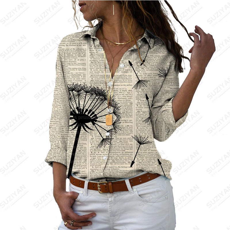 

Женская рубашка-поло на пуговицах, с длинным рукавом