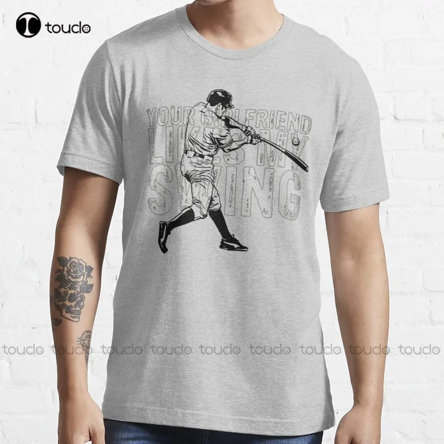 

Your Girlfriend Likes My Swing Trending T-Shirt White Undershirts Men Custom Aldult Teen Unisex Digital Printing Tee Shirts New
