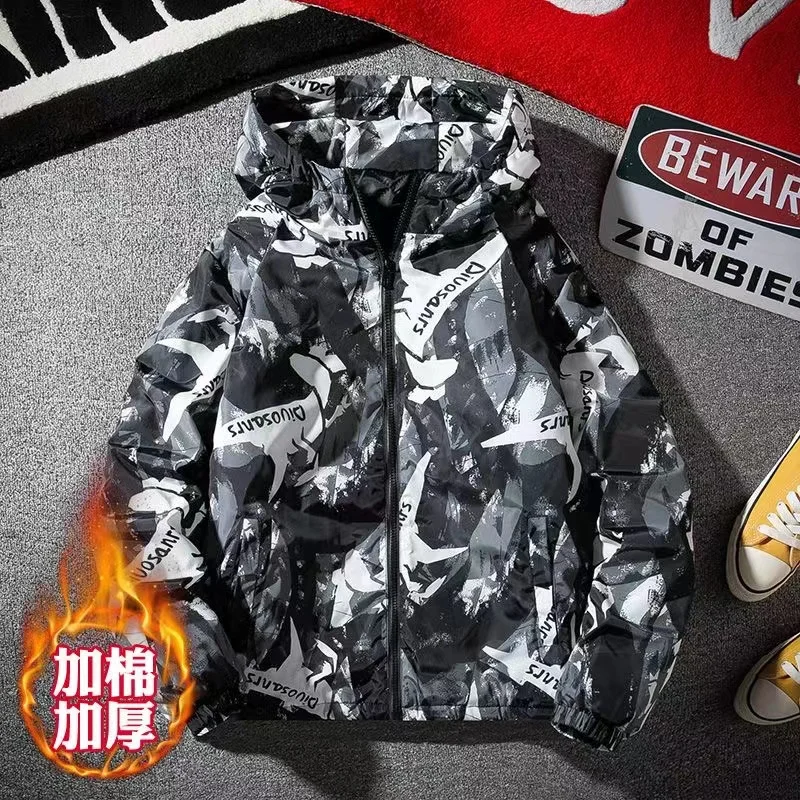 2021 New Men's Cotton-padded Jacket Autumn Winter Thick And Warm Male Jacket Korean Style Trendy Cotton Clothing Large Size Coat