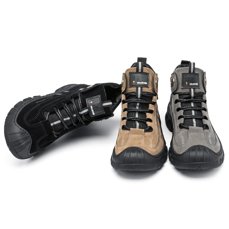 HIKEUP Outdoor Casual Sneakers Autumn Winter Hiking Shoes Men's Shoes Mid-Top Travel Wearable Walking Shoes Factory Outlet