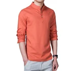 Рубашка Мужская льняная с длинным рукавом, Повседневная дышащая приталенная классическая, в стиле Харадзюку, лето 2022