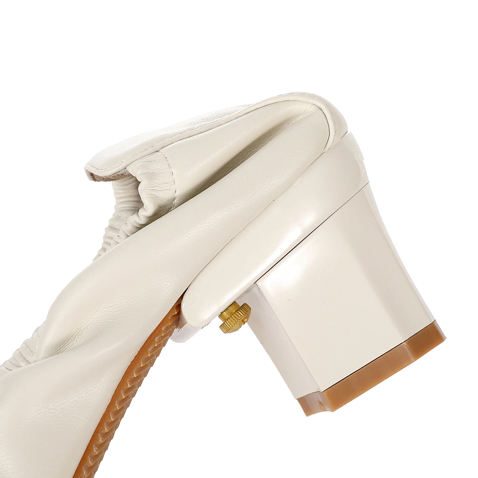 190-1 Nude Color Stylish Sexy Women Dress Pumps Round Toe Chunky Heels for Lady 2022 New Arrivals Women's Block Heels Women