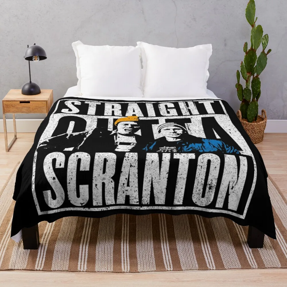 

Straight Outta Scranton - Lazy Scranton Throw Blanket Sofa Quilt