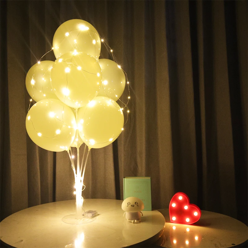 7 Tubes LED Light Balloon Holder Stand Balloon Column Baby Shower Kids Birthday Party Wedding Decoration Adult Supplies
