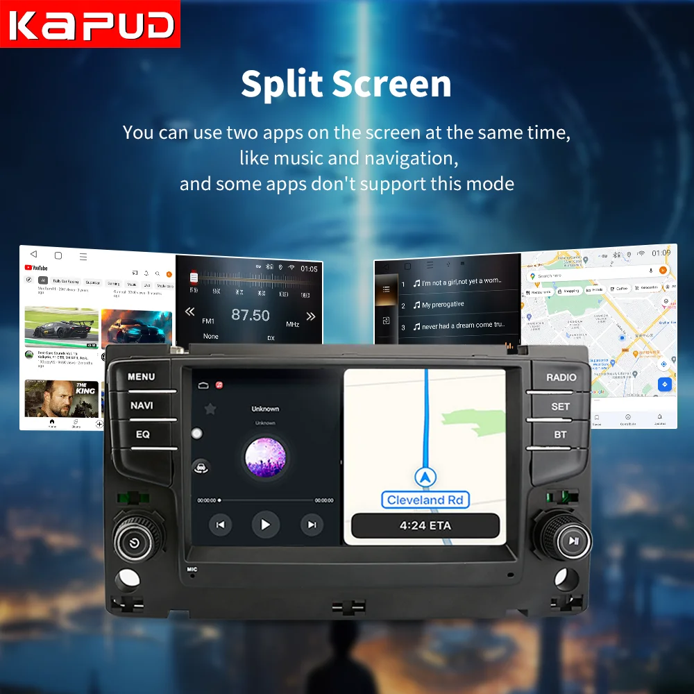 Мультимедийный плеер Kapud 7 дюймов Android 12 для VW Golf MK7 Passat B8 2012-2018 MQB системы SWC CarPlay DSP