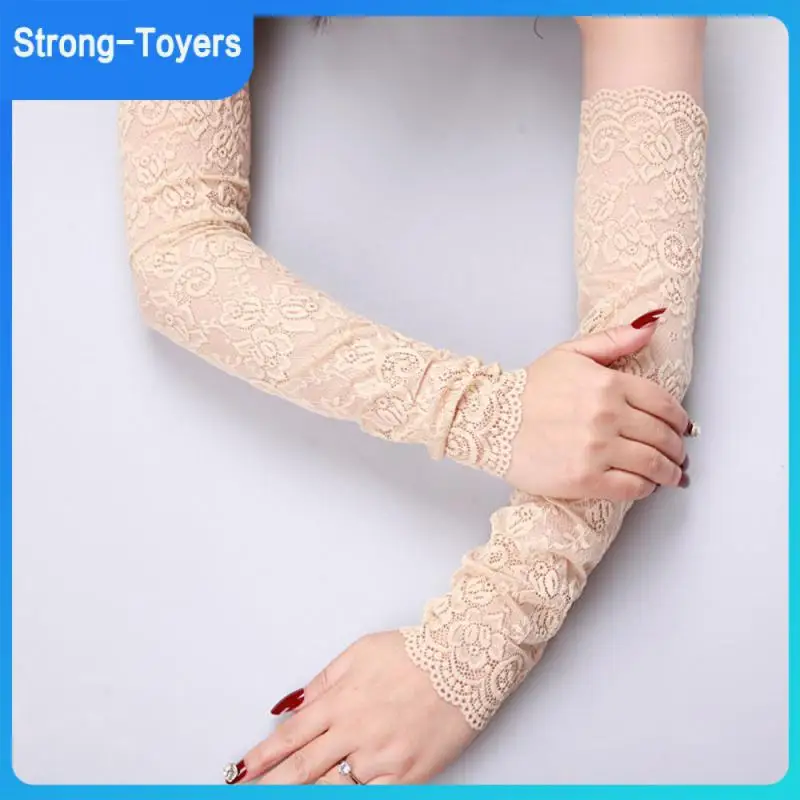 

Солнцезащитные кружевные рукава для защиты рук, ультрафиолетовая кружевная ткань, свободный размер, рукава для льда, свободное растяжение