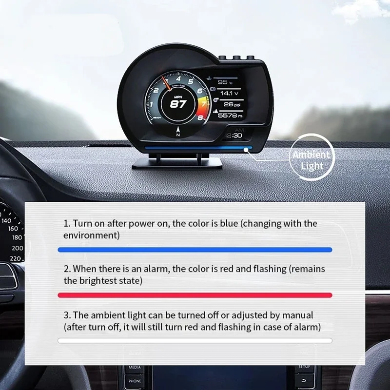 Универсальный автомобильный спидометр HUD OBD + двойная система GPS умный