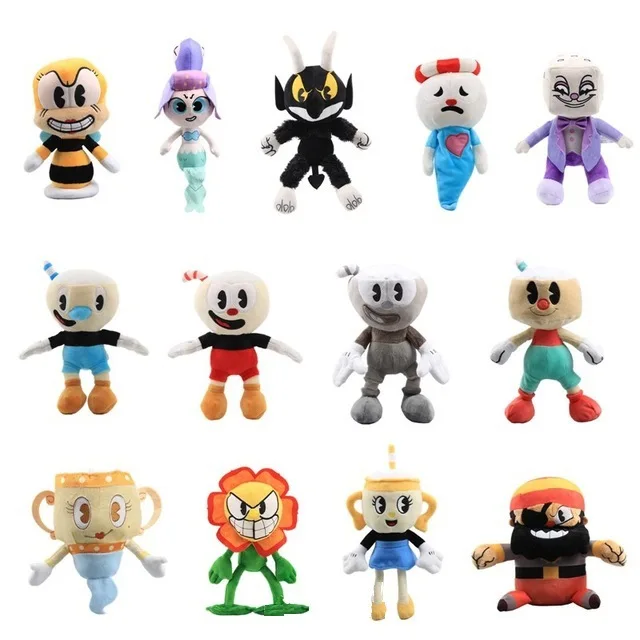 

15cm-28cm Game Cuphead Plush Toy Mugman the Devil Legendary Chalice King Dice Stuffed toys plush doll Cuphead keyrings pendant