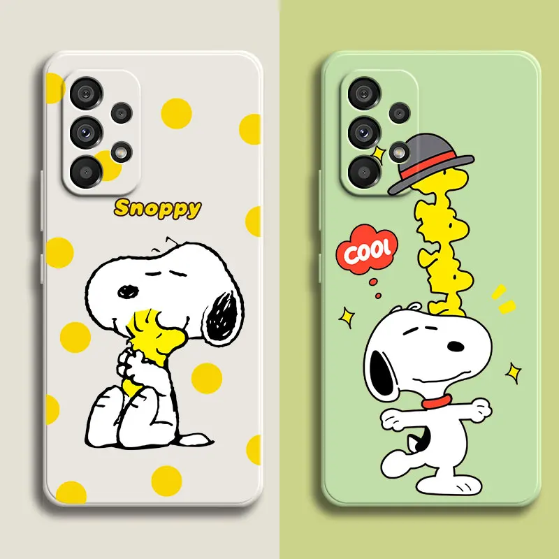 Мультяшный Kawaii Snoopy чехол для Samsung Galaxy A14 A33 A34 A53 A54 A13 A12 A23 A24 A22 A32 A50 A51 A52S A70 A71 A72 A73 A04S A04E