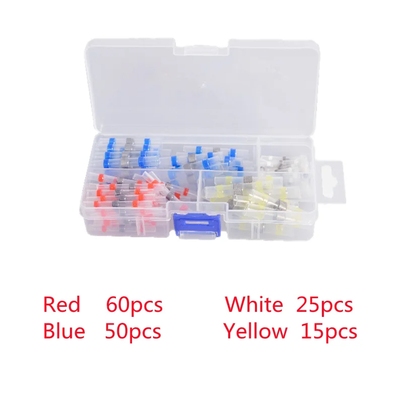 

Red/White 50/300PCS Cable Soldered Sleeve Terminators Heat Shrink Butt Connectors Electrical Wire Crimp Terminals