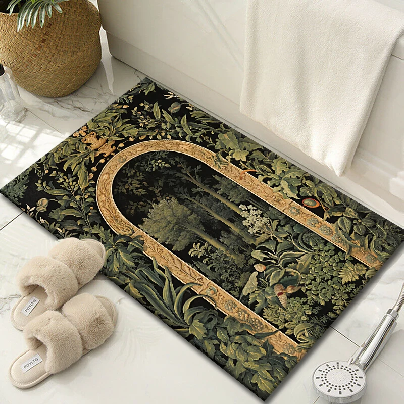 Удобный ковер с принтом Моне устойчивый к скольжению и выцветанию для спальни