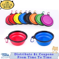 3501000ml collapsible dish bowl dog pet folding silicone bowl outdoor travel portable puppy food container feeder wholesale