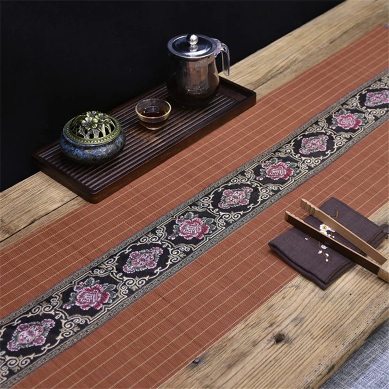 

Салфетка RAYUAN с вышивкой, хлопковая бамбуковая настольная дорожка, чайные коврики, коврик для стола, домашняя кухня, декор для стола, кафе