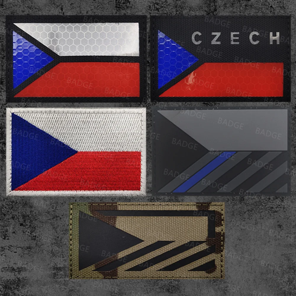 Нашивки с флагом Чехии повязка на руку вышивкой липучке отражающая тактическая