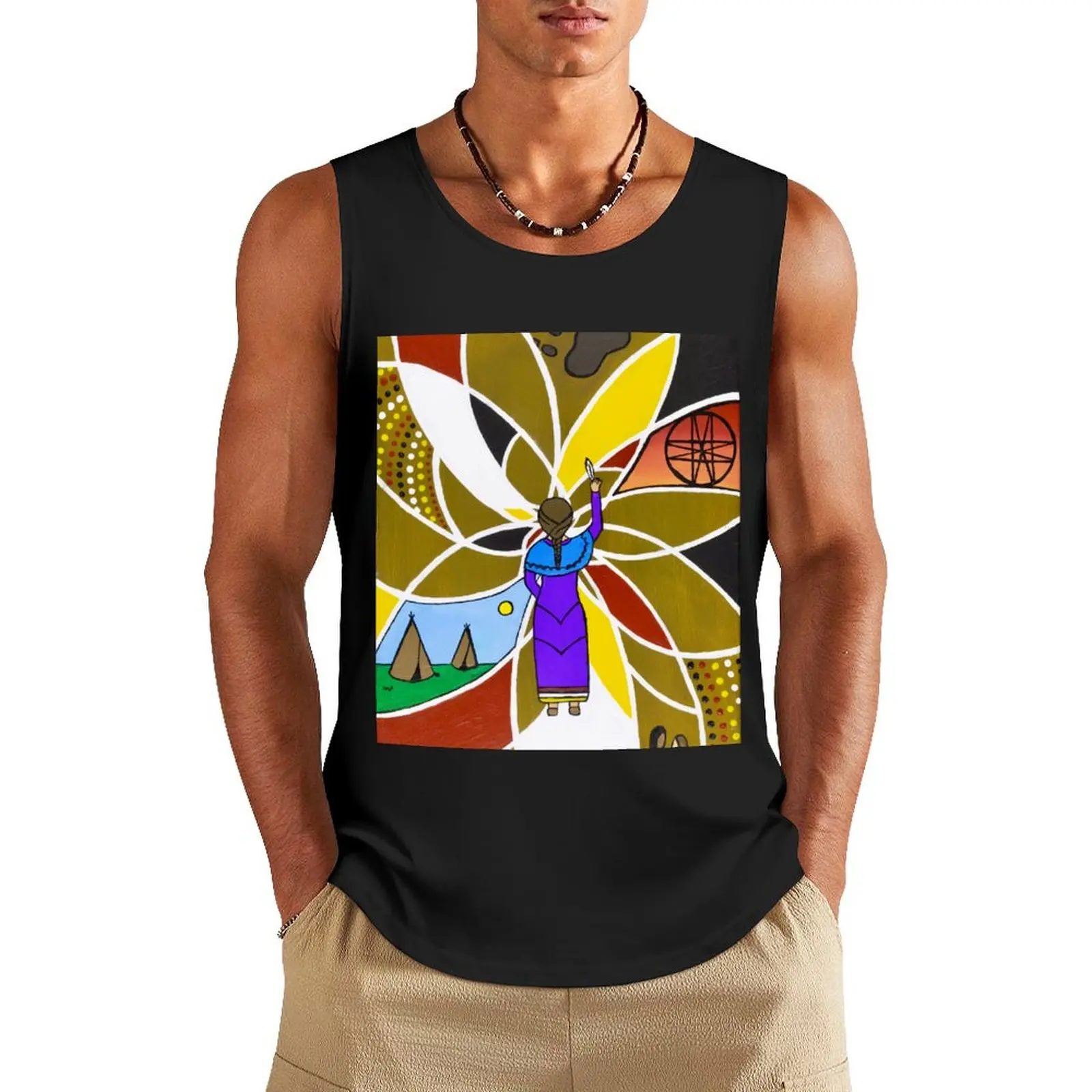 Mi’kmaq Proud Woman Tank Top Мужская спортивная футболка Футболка без рукавов одежда для