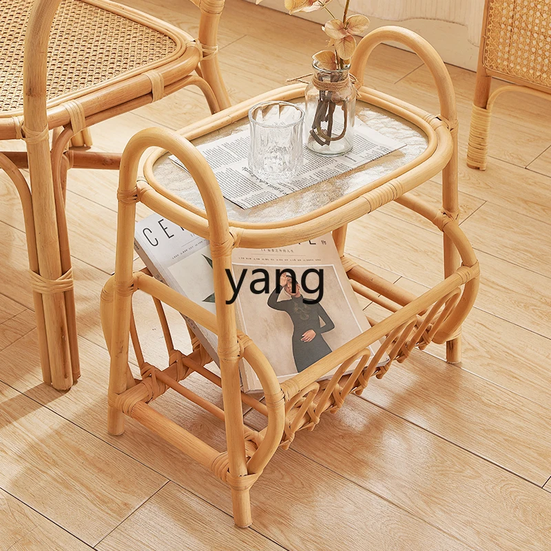 ZL небольшой журнальный столик двойной стеклянный угловой простая полка для