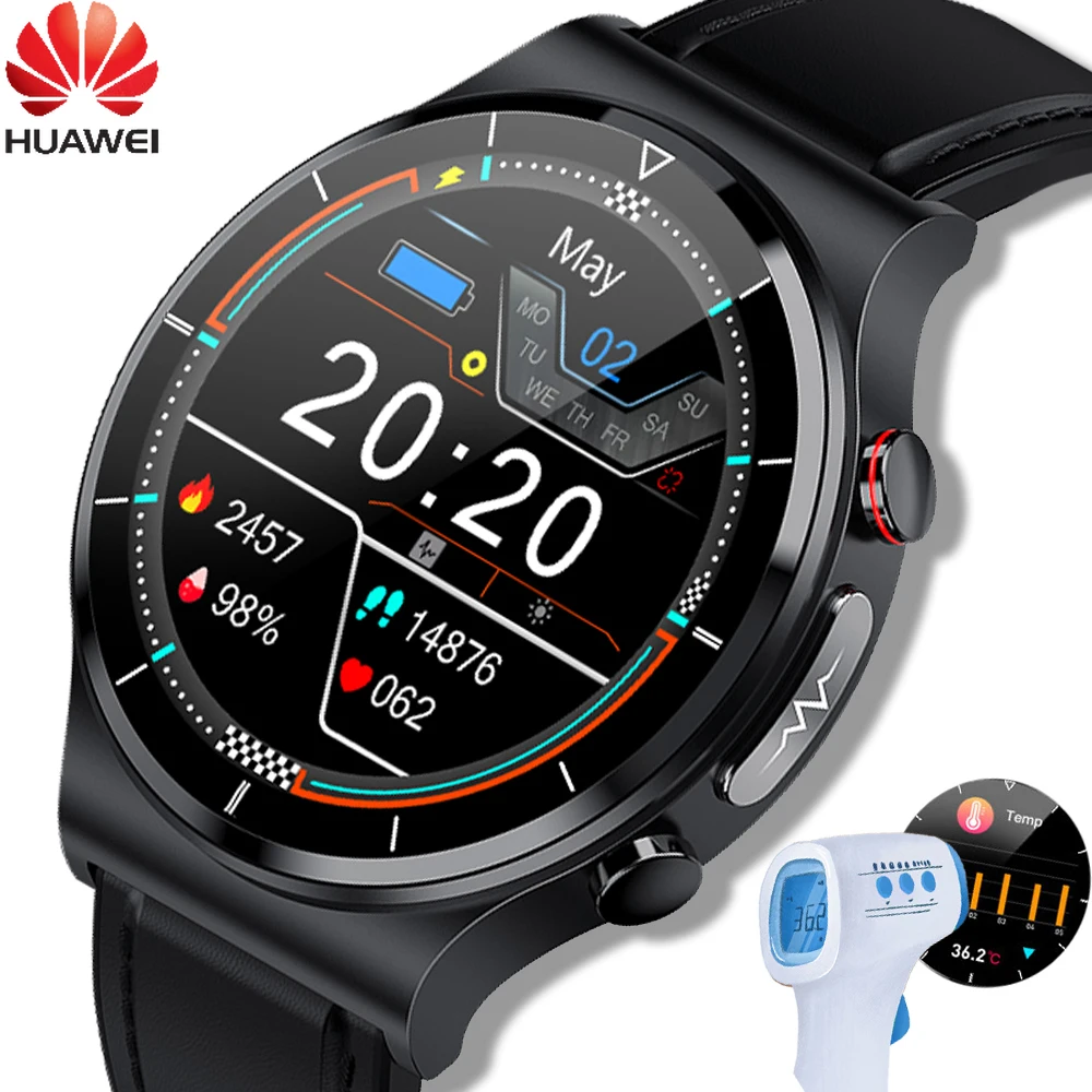 

Смарт-часы Huawei мужские с термометром, сенсорным экраном и Пульсометром