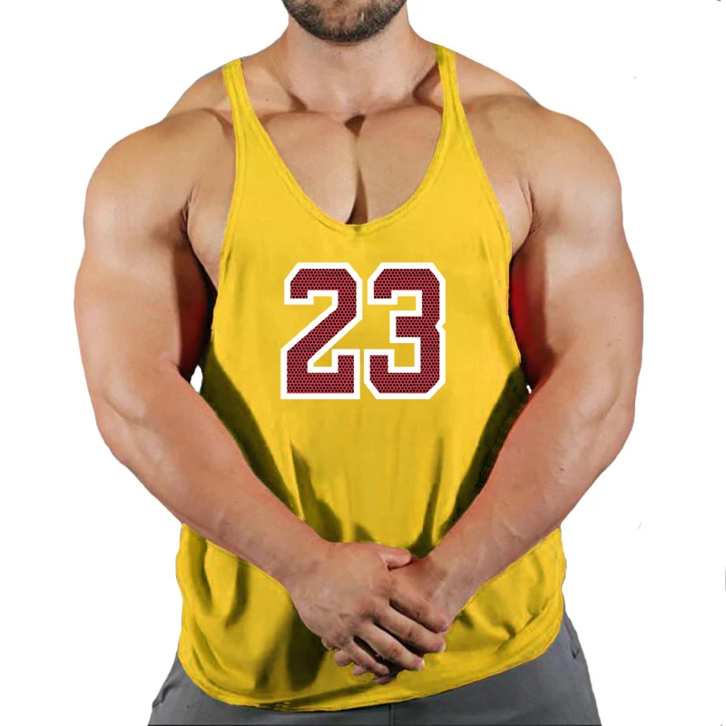 Sport Brand Vest Muscle Gym Mens Back Tank Top Sleeveless Stringer Clothing Bodybuilding Singlets Fitness Workout No.24 T Shirt
