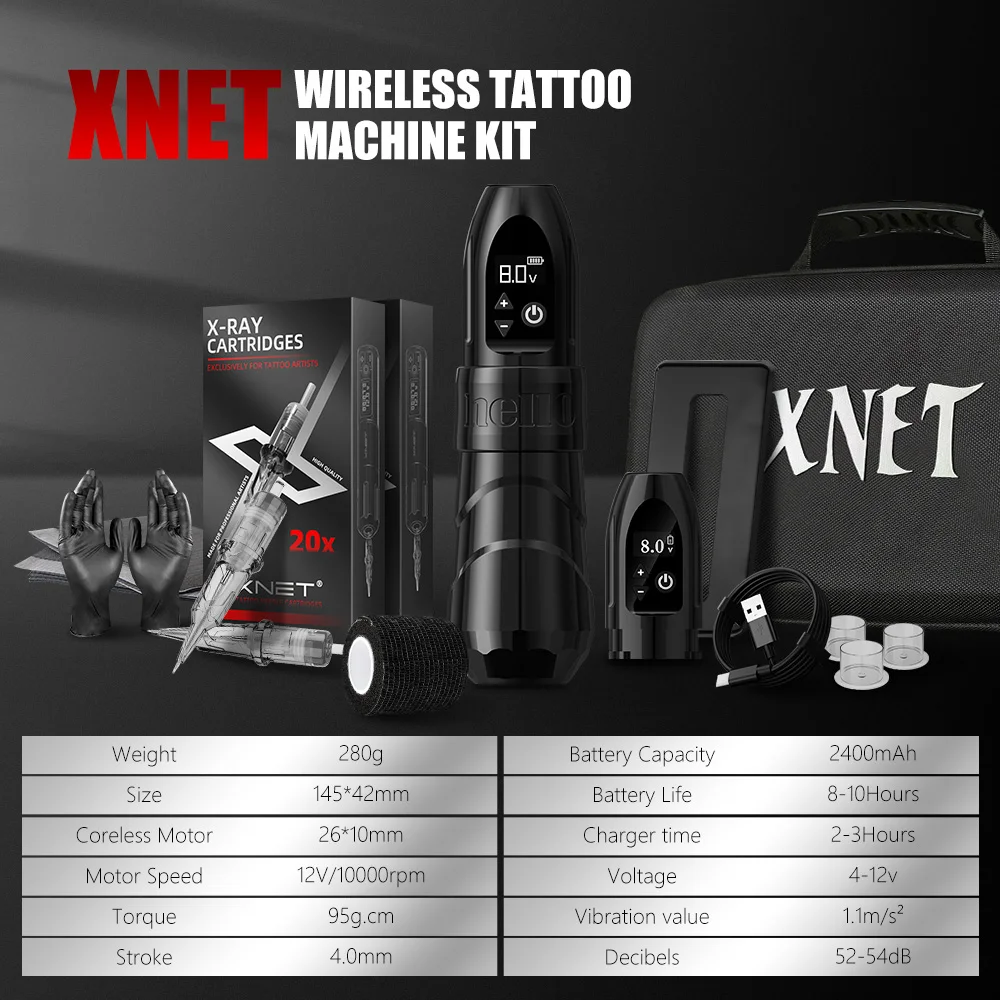 XNET Profession Беспроводная тату-машинка Комплект ручек Бессердечный двигатель