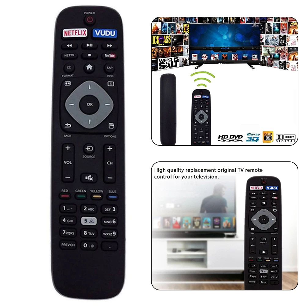 

New Remote Control For Philips Smart TV NH500UW NH503UP 43PFL4902 65PFL5602 55PFL5602 75PFL6601 Support 2K 4K Ultra Hd Smart TV