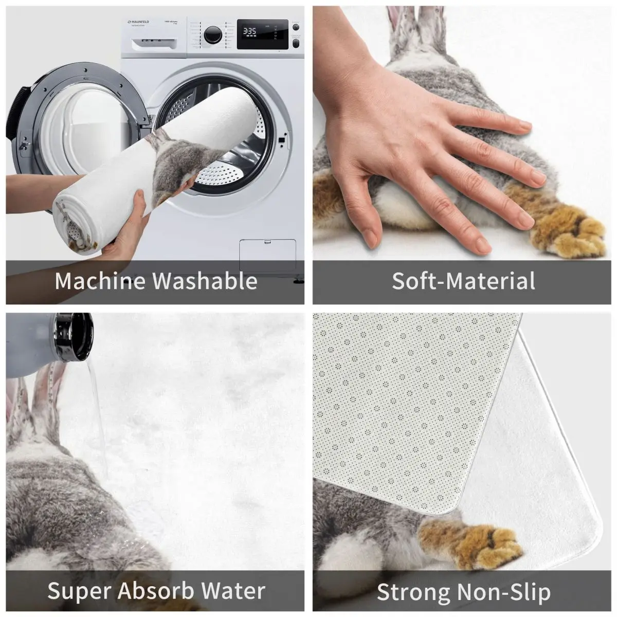 Коврик для ванной Просто расслабляющий кролик Декор 3D ковер коврик Дверной