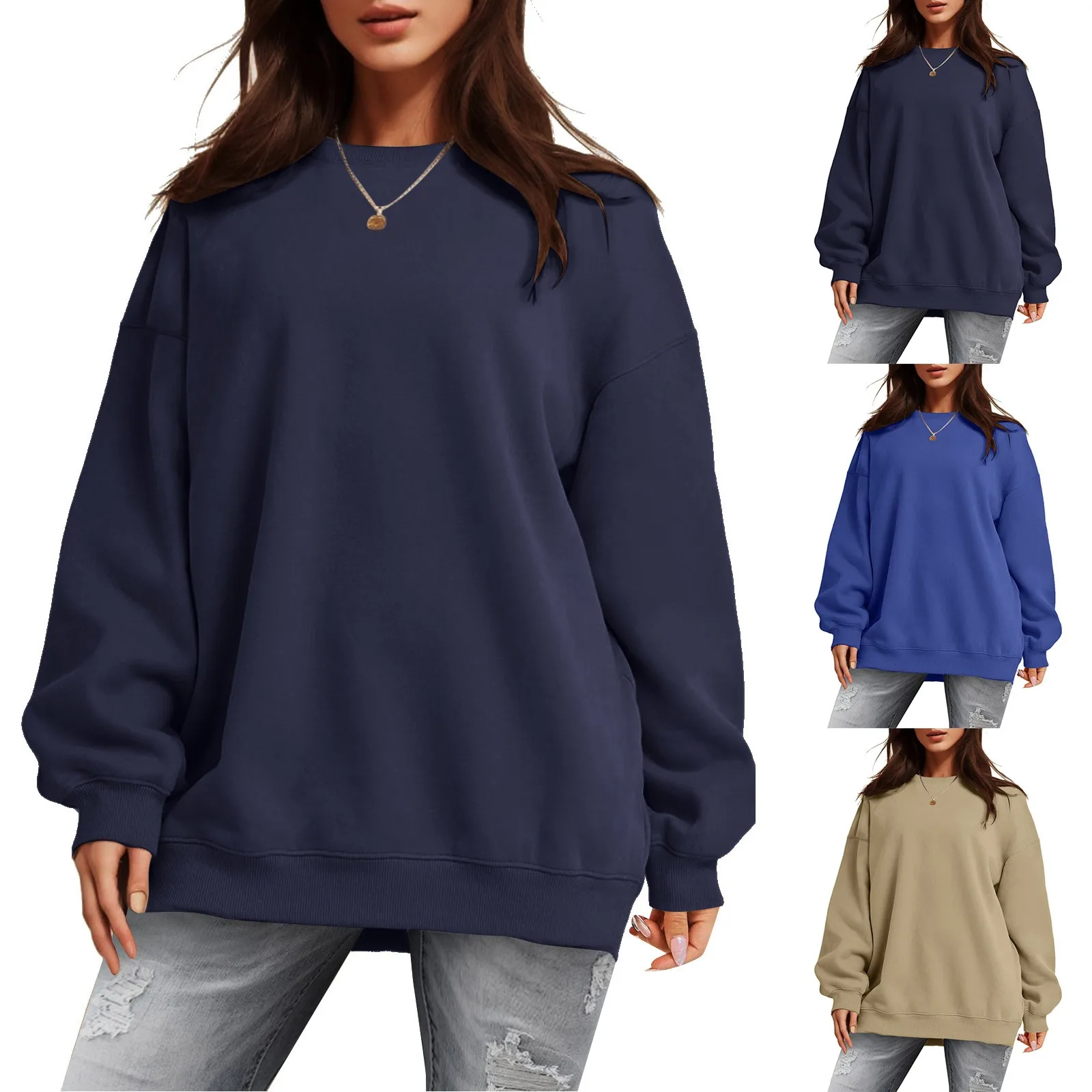 

Женские толстовки 2023, корейские пуловеры с круглым вырезом в стиле Харадзюку, плотные осенне-зимние свободные толстовки карамельных цветов, спортивные топы, пальто, повседневные