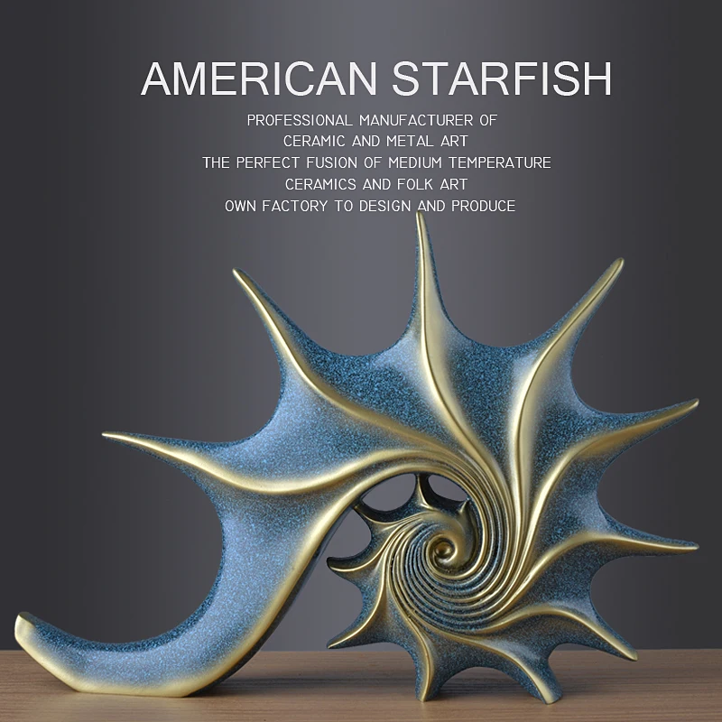 

Полимерная скульптура в форме раковины/фигурки морского конька в средиземноморском стиле, креативные животные, украшения для дома, декоративные поделки