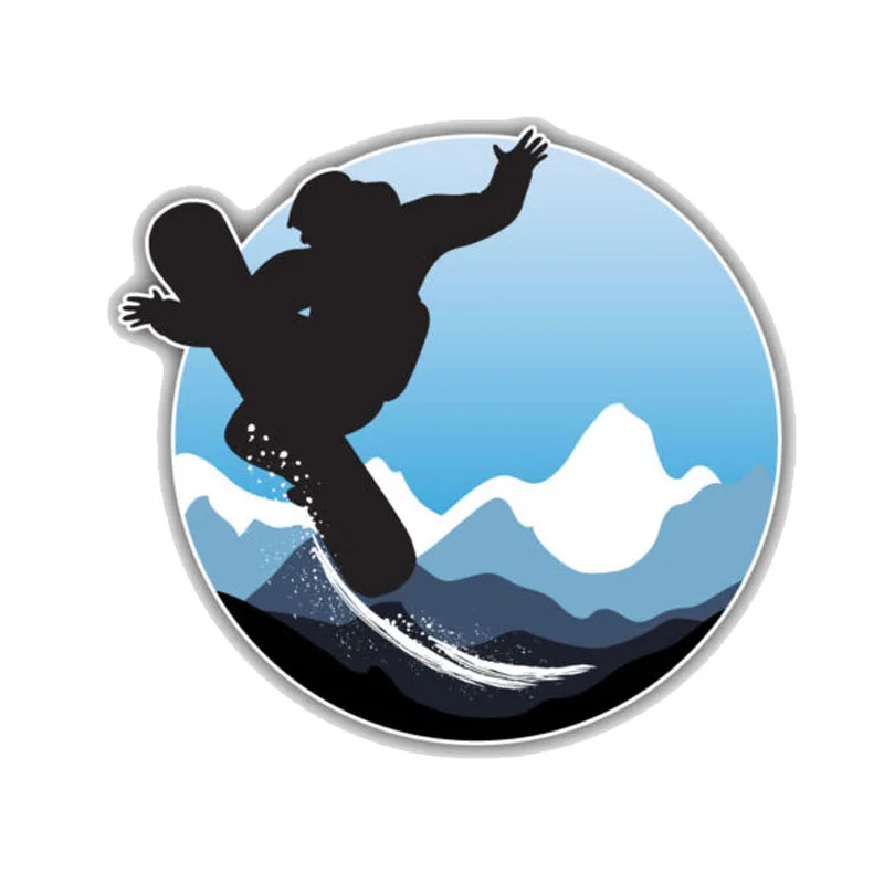 

Personality Cartoon Snowboarder Jumping Cover Scratches Motorcycle Bumper Trunk Laptop Rear Windshield Car Sticker PVC14x13cm
